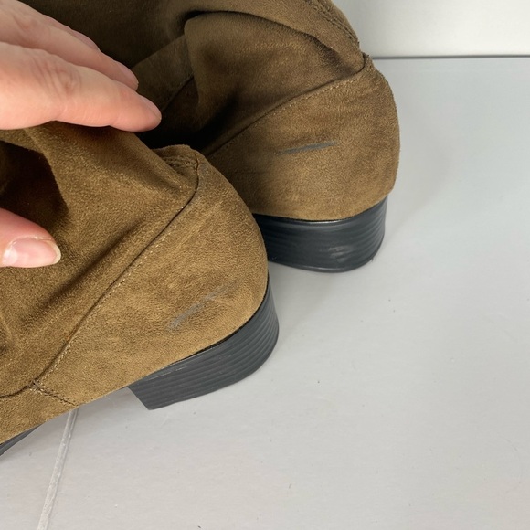 Zara Basic 40 Brown Over the Knee Heeled Boots With Laces - Picture 6 of 7